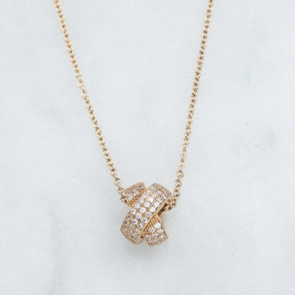 Gold Plate "X" Slider on Chain - Lot #023